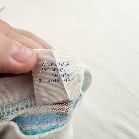 Vintage Striped Blue Tee 6-12 months - Picture 6 of 7